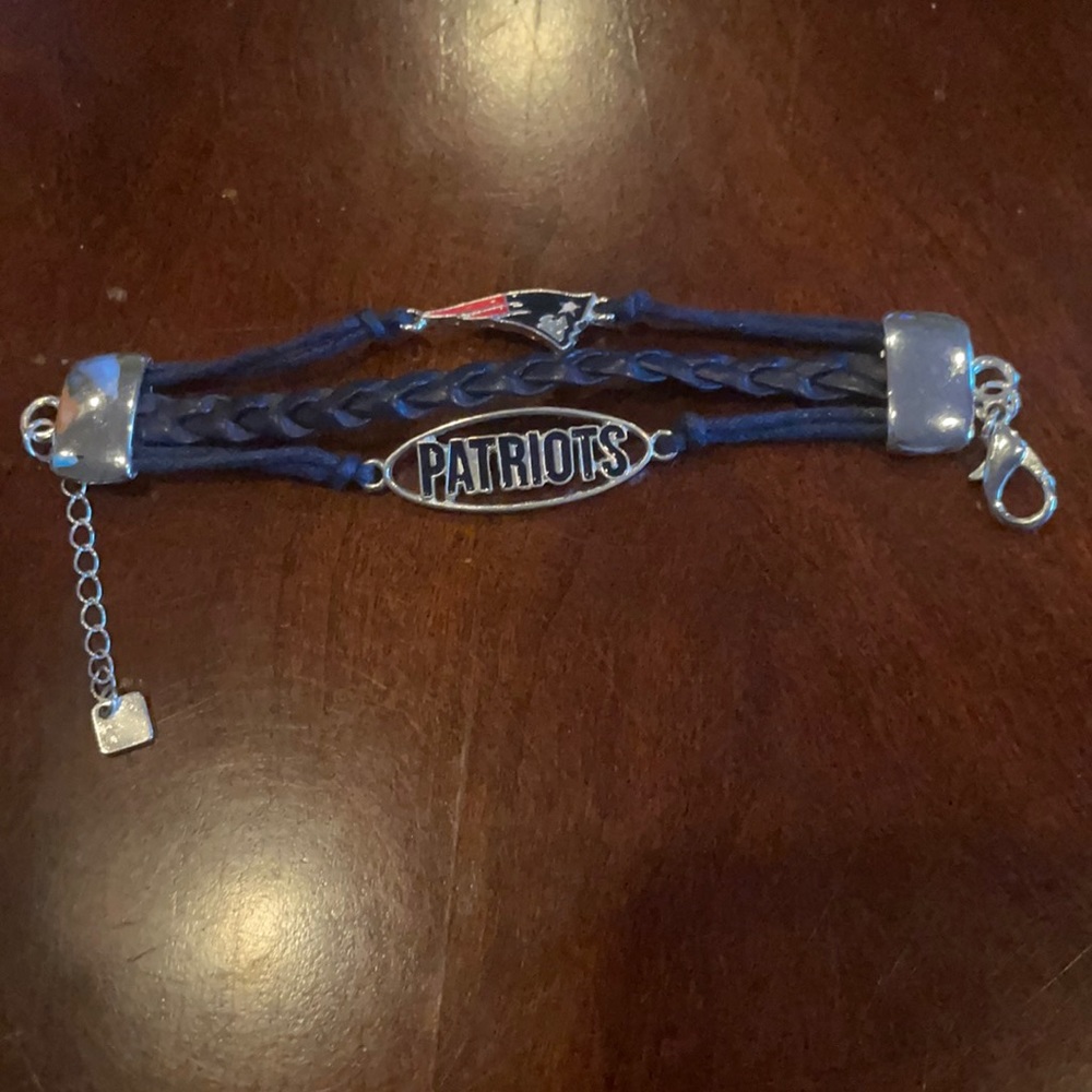 New England Patriots Handmade Infinity Football Charm Bracelet. One size.